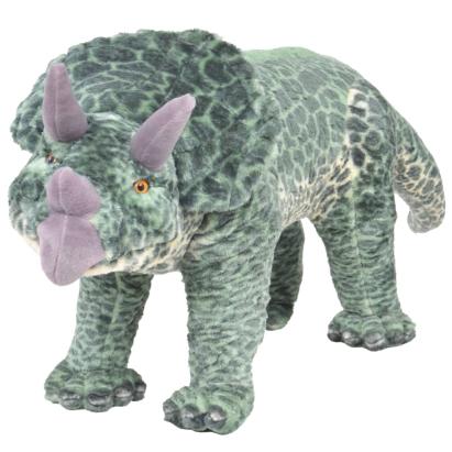 Jucărie din pluș dinozaur Triceratops în picioare, verde, XXL GartenMobel Dekor