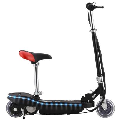 Trotinetă electrică cu șa și LED-uri, negru, 120 W GartenMobel Dekor