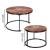 Set 2 mese pentru cafea suprapozabile, cadru otel, 70x70x47 cm si 50x50x40 cm, maro Household NewTrend