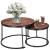 Set 2 mese pentru cafea suprapozabile, cadru otel, 70x70x47 cm si 50x50x40 cm, maro Household NewTrend