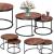 Set 2 mese pentru cafea suprapozabile, cadru otel, 70x70x47 cm si 50x50x40 cm, maro Household NewTrend