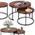 Set 2 mese pentru cafea suprapozabile, cadru otel, 70x70x47 cm si 50x50x40 cm, maro Household NewTrend