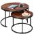 Set 2 mese pentru cafea suprapozabile, cadru otel, 70x70x47 cm si 50x50x40 cm, maro Household NewTrend