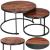 Set 2 mese pentru cafea suprapozabile, cadru otel, 70x70x47 cm si 50x50x40 cm, maro Household NewTrend