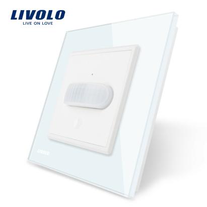 Intrerupator senzor de miscare PIR Livolo cu rama din sticla SmartElectro IntelligentHouse