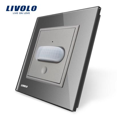 Intrerupator senzor de miscare PIR Livolo cu rama din sticla SmartElectro IntelligentHouse