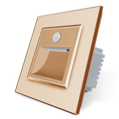 Lampa de veghe LED Livolo cu rama din sticla, Senzor miscare incorporat SmartElectro IntelligentHouse