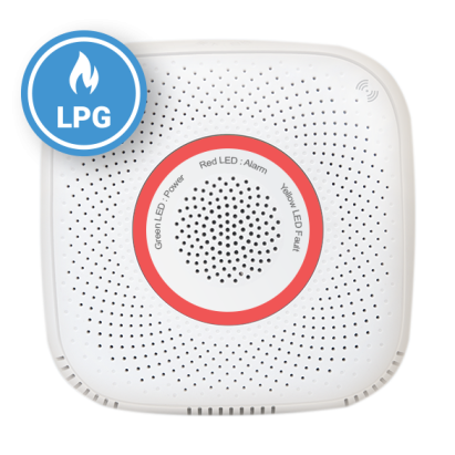 Senzor detector de gaz petrolier lichefiat Shelly Gas LPG, Wireless, Alarma 70 dB, Notificari aplicatie SmartElectro IntelligentHouse