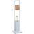 Suport WC cu perie 5Five Natureo, cu suport hartie igienica, metal si bambus, 20x20x80 cm, alb Household NewTrend