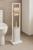 Suport WC cu perie 5Five Natureo, cu suport hartie igienica, metal si bambus, 20x20x80 cm, alb Household NewTrend