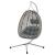 Leagan tip cuib suspendat, cu perna, cadru metalic si cos PE, 103x95x185 cm, gri Household NewTrend