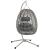 Leagan tip cuib suspendat, cu perna, cadru metalic si cos PE, 103x95x185 cm, gri Household NewTrend