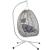 Leagan tip cuib suspendat, cu perna, cadru metalic si cos PE, 103x95x185 cm, gri Household NewTrend