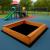 Ladita nisip din lemn 120x120 cm, cu margini rotunjite, maro natur Household NewTrend