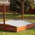 Lada nisip din lemn cu acoperis reglabil, 140x140x121 cm, maro Household NewTrend