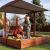 Lada nisip din lemn cu acoperis reglabil, 140x140x121 cm, maro Household NewTrend