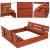 Lada nisip din lemn pliabila cu capac si bancute, 120x120x41 cm, maro Household NewTrend