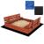 Lada nisip din lemn pliabila cu capac si bancute, 120x120x41 cm, maro Household NewTrend