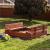 Lada nisip din lemn pliabila cu capac si bancute, 120x120x41 cm, maro Household NewTrend