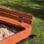Lada nisip din lemn pliabila cu capac si bancute, 120x120x41 cm, maro Household NewTrend