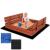 Lada nisip din lemn pliabila cu capac si bancute, 120x120x41 cm, maro Household NewTrend