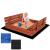 Lada nisip din lemn pliabila cu capac si bancute, 120x120x41 cm, maro Household NewTrend