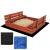 Lada nisip din lemn pliabila cu capac si bancute, 120x120x41 cm, maro Household NewTrend