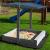 Lada nisip din lemn cu acoperis reglabil si capac, pliabila, 120x120x120 cm, gri Household NewTrend