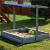Lada nisip din lemn cu acoperis reglabil si capac, pliabila, 120x120x120 cm, gri Household NewTrend