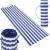 Saltea plaja pliabila din spuma EPE, cu maner si prindere, 180x60x1 cm, albastru cu dungi Household NewTrend