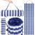 Saltea plaja pliabila din spuma EPE, cu maner si prindere, 180x60x1 cm, albastru cu dungi Household NewTrend