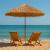 Umbrela de plaja tip hawai pliabila, cu inaltime si unghi reglabil, structura metalica, 160 cm, maro Household NewTrend