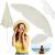 Umbrela de plaja pliabila cu inclinare reglabila, diametru 160 cm, bej Household NewTrend