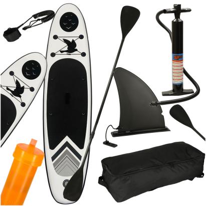 Placa Stand up paddle SUP gonflabila cu vasla, pompa si accesorii, 320x80x19 cm, 150 kg, gri Household NewTrend