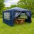 Pavilion gradina cu 4 pereti si ferestre, structura metalica, 300x400x250 cm, albastru Household NewTrend