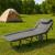Pat pliabil camping Deluxe Trip cu spatar reglabil tip sezlong, 200x65x29 cm, gri Household NewTrend