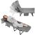 Pat pliabil camping Deluxe Trip cu spatar reglabil tip sezlong, 200x65x29 cm, gri Household NewTrend