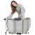 Pat camping turistic, pliabil, Deluxe cu spatar reglabil, maxim 150kg, 190x64x30 cm, gri Household NewTrend