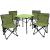 Set camping 5 in 1 cu masa si 4 scaune pliabile, structura otel si blat aluminiu, 53x52x50 cm, verde Household NewTrend