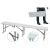 Banca pliabila pentru evenimente si catering, 183x28x43 cm, din HDPE si otel, alb Household NewTrend