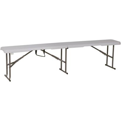 Banca pliabila pentru evenimente si catering, 183x28x43 cm, din HDPE si otel, alb Household NewTrend
