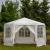 Pavilon gradina cu structura metalica, 6 pereti laterali detasabili, alb, 378x330x260 cm Household NewTrend