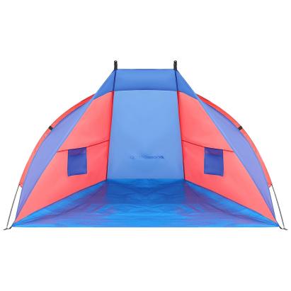 Cort plaja pentru 2 persoane, cu protectie UV si podea izolanta, 200x120x120 cm, albastru si roz Household NewTrend