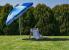Umbrela de plaja pliabila cu protectie UV si inaltime reglabila, diametru 150 cm, albastru Household NewTrend