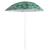 Umbrela de plaja pliabila, cu inclinare si inaltime reglabila, diametru 150 cm, verde cu imprimeu frunze verzi Household NewTrend