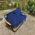 Bancuta pliabila dubla pentru terasa si gradina, structura metalica, 109x64x67 cm, albastru Household NewTrend