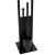 Suport hartie igienica 5Five Glass cu rezerva si perie, otel, 28x18x62 cm, negru Household NewTrend
