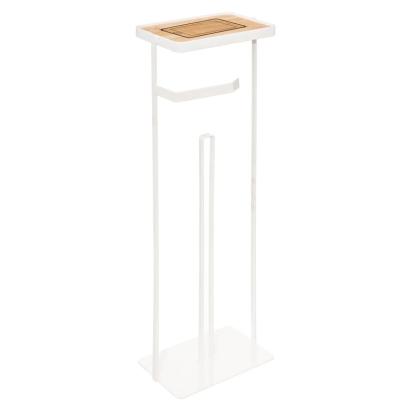 Suport hartie igienica 5Five cu raft depozitare, otel, 18x12x59 cm, alb Household NewTrend