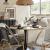 Masa rotunda Atmosphera Elias, 102x76 cm, MDF si metal, negru si stejar Household NewTrend