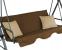 Leagan gradina 3 locuri 170x118x153 cm, cu perne, baldachin reglabil si masute laterale, structura otel, maro Household NewTrend